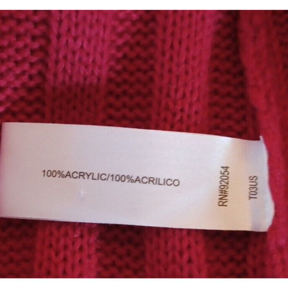 CAROLYN TAYLOR Red Open Mixed Knit Cardigan Womens 1X Long Sweater Holiday Color - Picture 7 of 7